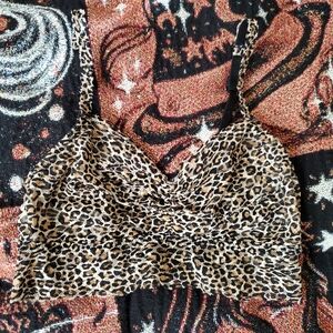 Victoria's Secret Pink Leopard Print Lace Bralette Np Underwire Soft Cup Size S